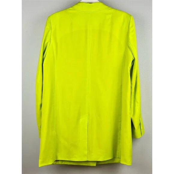 Wildfang The Empower Blazer Womens Neon Lime Green Double Breasted Long - Picture 5 of 9